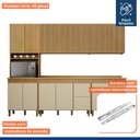 Ver imagem 3 de Cozinha Completa Modulada 5 Peças Dakota Aéreo Fresado Bege/Cinamomo/Off White