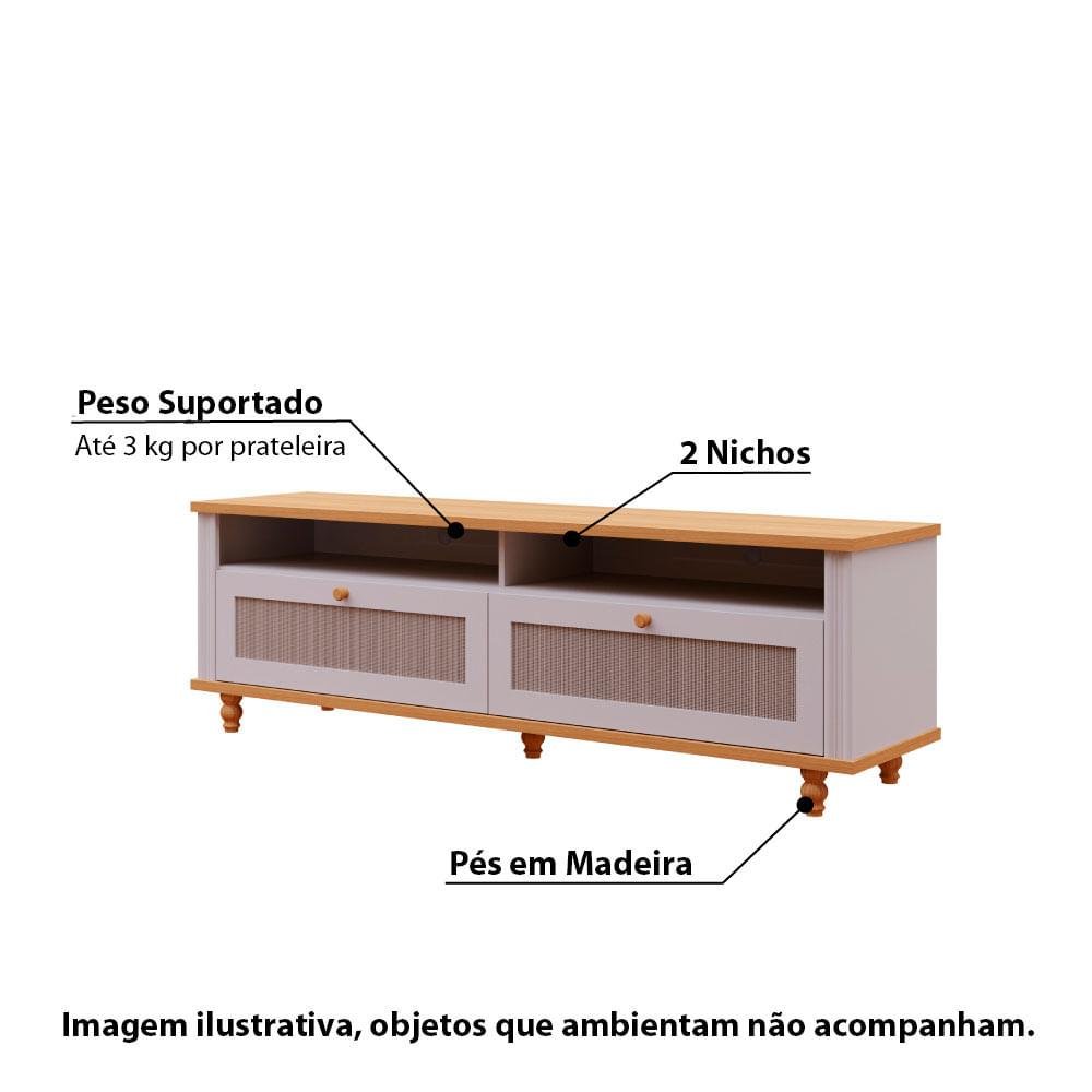 Rack Lavanda com 2 Gavetas - Off White/Natural - 3