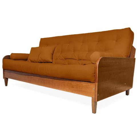 Sofá Cama Paris Ii Sarja em Madeira Maciça Cor Natural - Caramelo