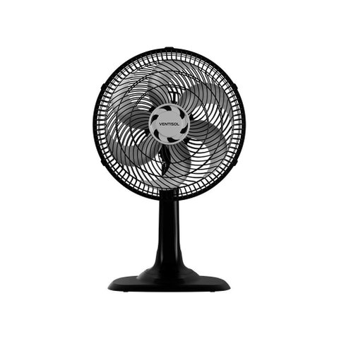 Ventilador de Mesa Oscilante 30cm 6 Pás Turbo Preto Ventisol 220v