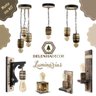 Kit 2 Arandelas Luminárias de Parede Colonial Vintage Retrô Em Madeira cor Mogno - 6