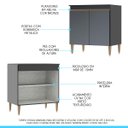 Ver imagem 3 de Balcão para Cooktop com 2 Portas 80x52cm Mdp 0467 Menu Móveis