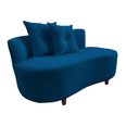 Ver imagem 4 de Namoradeira Sofá Feijão Suria 150cm Orgânica Couro Azul Marinho