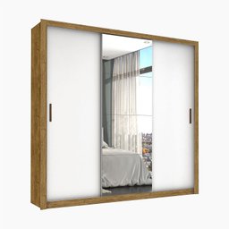 Guarda-roupa Casal 4 Espelhos 3 Portas de Correr 4 Gavetas Max Plus Espresso Móveis - 3