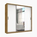 Ver imagem 4 de Guarda-Roupa Casal 4 Espelhos 3 Portas de Correr 4 Gavetas Max Plus Espresso Móveis Marrom/Cinamomo Branco