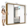Guarda-roupa Casal 4 Espelhos 3 Portas de Correr 4 Gavetas Max Plus Espresso Móveis - 5