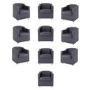 Ver imagem 1 de Kit 10 Poltronas Decorativas Recepção Sala Courino Cinza