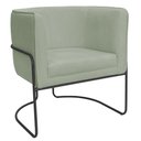 Ver imagem 1 de Poltrona Decorativa Betina Base Aço Preto Bouclé Verde Claro - Nexta Casa