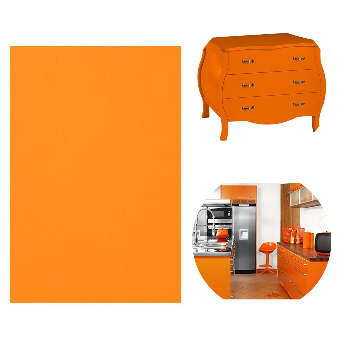 Revest para Formica Orange Laranja Escovado 3m X 60cm Acabamento Resistente Moveis Pp3609 - 2