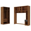 Ver imagem 3 de Guarda-roupa Casal Modulado Lugano 7 Portas 3 Gavetas Nogal/grafite - Hecol Móveis