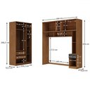Ver imagem 4 de Guarda-roupa Casal Modulado Lugano 7 Portas 3 Gavetas Nogal/grafite - Hecol Móveis