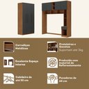 Ver imagem 5 de Guarda-roupa Casal Modulado Lugano 7 Portas 3 Gavetas Nogal/grafite - Hecol Móveis