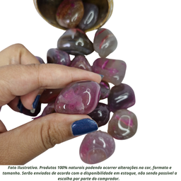 Pedra Ágata Rosa 2 a 4 Cm Rolada 500 Gramas Natural - 3