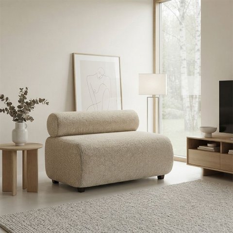 Sofá 2 Lugares Namoradeira Orgânico para Sala 120 cm Zarah Napoli D03 - D'Rossi