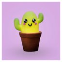 Ver imagem 2 de Luminária Abajur de mesa Grande Cactus Kwaii Cacto Verde