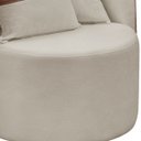 Ver imagem 3 de Kit 2 Poltrona Orgânica Base Giratória Maya Corino Nozes e Boucle Bege Redonda Decorativa - Arkell