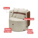 Ver imagem 6 de Kit 2 Poltrona Orgânica Base Giratória Maya Corino Nozes e Boucle Bege Redonda Decorativa - Arkell