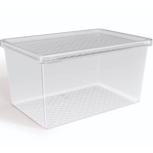 Organizador de Geladeira com Tampa 2,9l Caixa Organizadora Frutas Verduras Transparente Uz