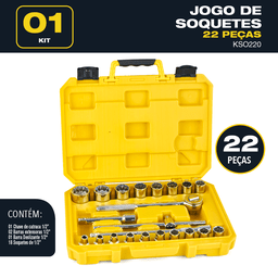 Jogo De Soquete Estriado 1/2 Pol 8 A 32mm 22 Pçs Oz - 2