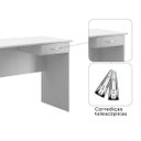 Ver imagem 6 de Mesa Escrvaninha para Escritório com 1 Gaveta Moblis: Branco
