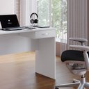 Ver imagem 3 de Mesa Escrvaninha para Escritório com 1 Gaveta Moblis: Branco