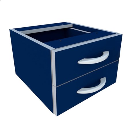 Gaveteiro para Mesa Suspenso Fixo 2 Gavetas com Chave Azul