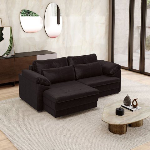 Sofá Retrátil Manual Sala de Estar Nolan Bipartido 175cm Conforto Premium em Couro Wine Vinho G58 - 