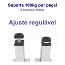 Ver imagem 2 de Kit de 4x Pé para Móvel Cromado Regulável Quadrado Aço 20/21cm 4 Un
