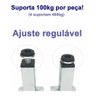 Kit de 4x Pé para Móvel Cromado Regulável Quadrado Aço 20/21cm 4 Un - 2