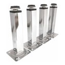 Ver imagem 1 de Kit de 4x Pé para Móvel Cromado Regulável Quadrado Aço 20/21cm 4 Un