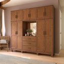 Ver imagem 1 de Guarda-Roupa 10 Portas 3 Gavetas Capelão sem Aplique Estrutura em Madeira Cobre Marrom/Castanho