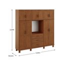 Ver imagem 3 de Guarda-Roupa 10 Portas 3 Gavetas Capelão sem Aplique Estrutura em Madeira Cobre Marrom/Castanho