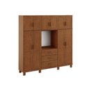 Ver imagem 2 de Guarda-Roupa 10 Portas 3 Gavetas Capelão sem Aplique Estrutura em Madeira Cobre Marrom/Castanho
