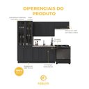 Ver imagem 5 de Armário de Cozinha Modulada Compacta Fidelitá Nara 100% MDF 4 Peças 280cm 12 Portas 2 Gavetas sem