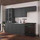 Ver imagem 1 de Armário de Cozinha Modulada Compacta Fidelitá Nara 100% MDF 4 Peças 280cm 12 Portas 2 Gavetas sem