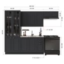 Ver imagem 4 de Armário de Cozinha Modulada Compacta Fidelitá Nara 100% MDF 4 Peças 280cm 12 Portas 2 Gavetas sem