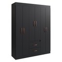 Ver imagem 1 de Guarda-Roupas 6 Portas 2 Gavetas Multimóveis CR35111 - Preto