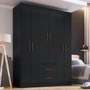 Ver imagem 2 de Guarda-Roupas 6 Portas 2 Gavetas Multimóveis CR35111 - Preto