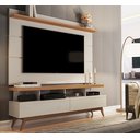 Ver imagem 3 de Rack com Painel para TV 65" Sala Vivare Wood 1,60 Giga Móveis:OffWhite/Nature