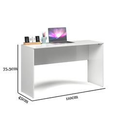 Mesa de Estudo Escrivaninha 110cm Útil Prática Caliope:branco - 6