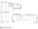 Ver imagem 4 de Cozinha Modulada Vanessa com Balcão para Pia 150MT Tatiane sem Tampo Preto AJL