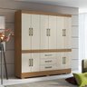 Guarda Roupas Casal 10 Portas 3 Gavetas Monaco Madeirado/areia Aramóveis Madeira/off - 2