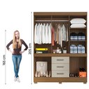 Ver imagem 6 de Guarda Roupas Casal 10 Portas 3 Gavetas Monaco Madeirado/areia Aramóveis Madeira/off