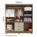 Ver imagem 3 de Guarda Roupas Casal 10 Portas 3 Gavetas Monaco Madeirado/areia Aramóveis Madeira/off