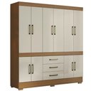 Ver imagem 1 de Guarda Roupas Casal 10 Portas 3 Gavetas Monaco Madeirado/areia Aramóveis Madeira/off