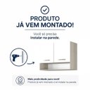 Ver imagem 7 de Armário Aéreo Multiuso 2 Portas 80 cm Montado Modulado – Amadeirado Cinza/Branco