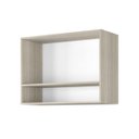 Ver imagem 4 de Armário Aéreo Multiuso 2 Portas 80 cm Montado Modulado – Amadeirado Cinza/Branco
