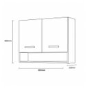 Ver mais imagens de Armário Aéreo Multiuso 2 Portas 80 cm Montado Modulado – Amadeirado Cinza/Branco