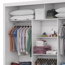 Ver imagem 7 de Guarda-Roupa Casal 4 Espelhos 3 Portas de Correr 4 Gavetas Max Plus Espresso Móveis Branco/Cinamomo
