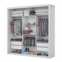 Ver imagem 3 de Guarda-Roupa Casal 4 Espelhos 3 Portas de Correr 4 Gavetas Max Plus Espresso Móveis Branco/Cinamomo